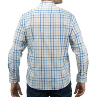 Camisa de Cuadros Azul con Manga Larga 100% Algodón 2215077-2