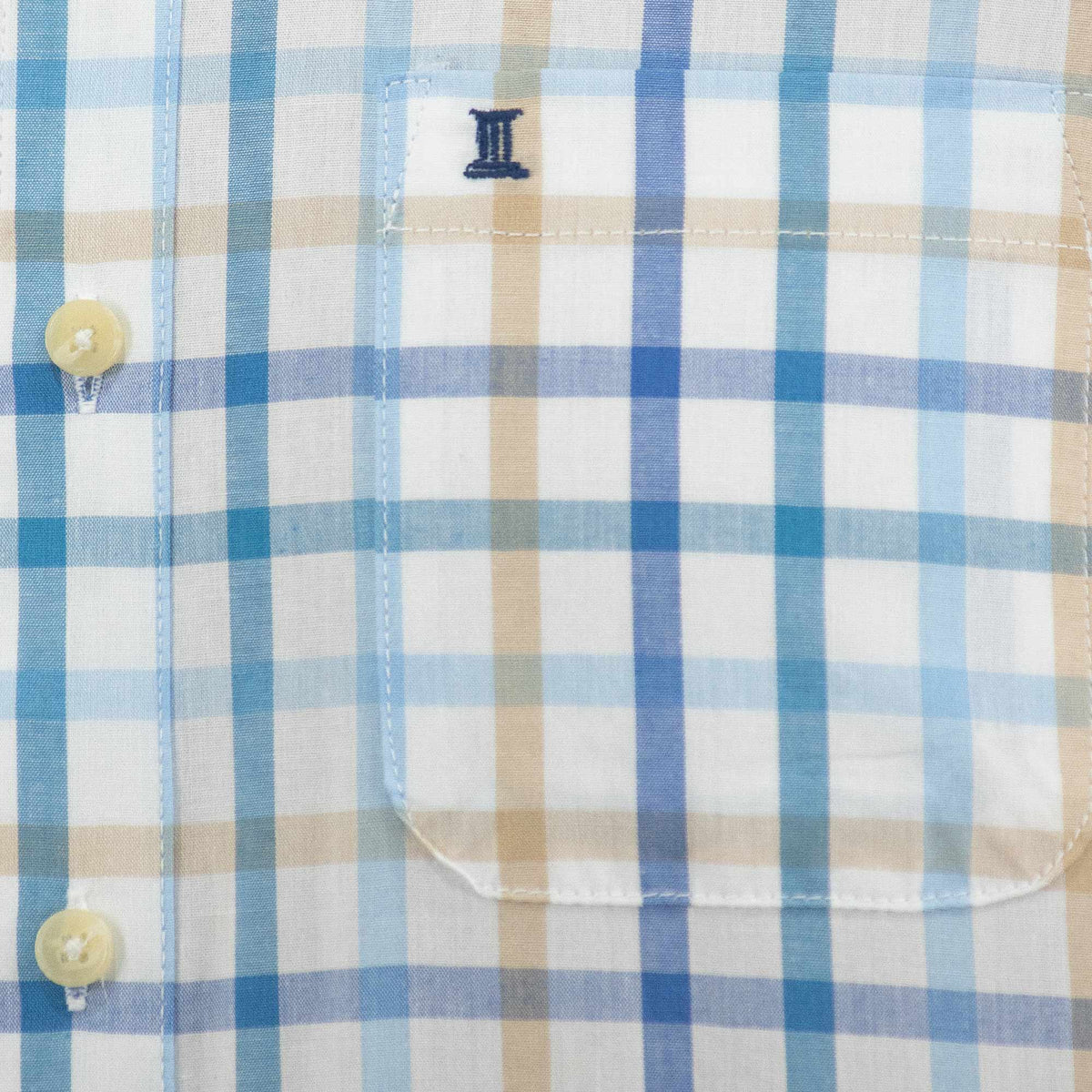 Camisa de Cuadros Azul con Manga Larga 100% Algodón 2215077-2