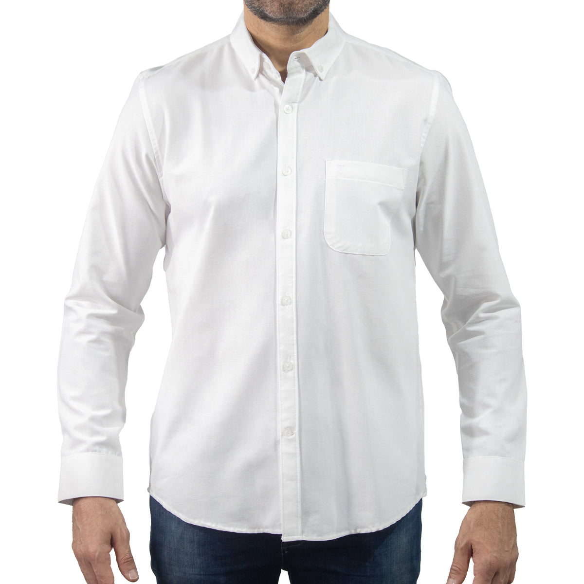 Camisa Lisa Blanca con Manga Larga 2215237