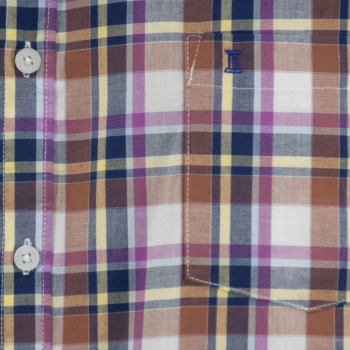 Camisa de Cuadros Morada con Manga Larga 100% Algodón Talla Extra 2305131