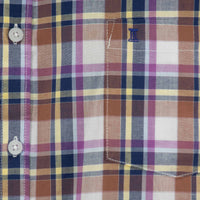 Camisa de Cuadros Morada con Manga Larga 100% Algodón Talla Extra 2305131