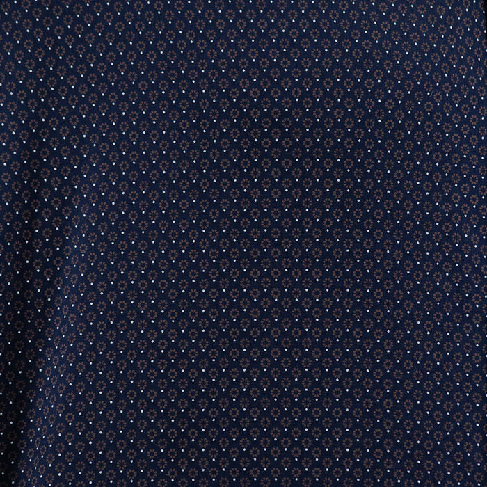 Camisa Azul con Estampado de Manga Corta 100% Algodón Talla Extra 2306016