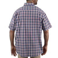 Camisa de Cuadros Azul con Manga Corta Talla Extra 100% Algodón 2306020