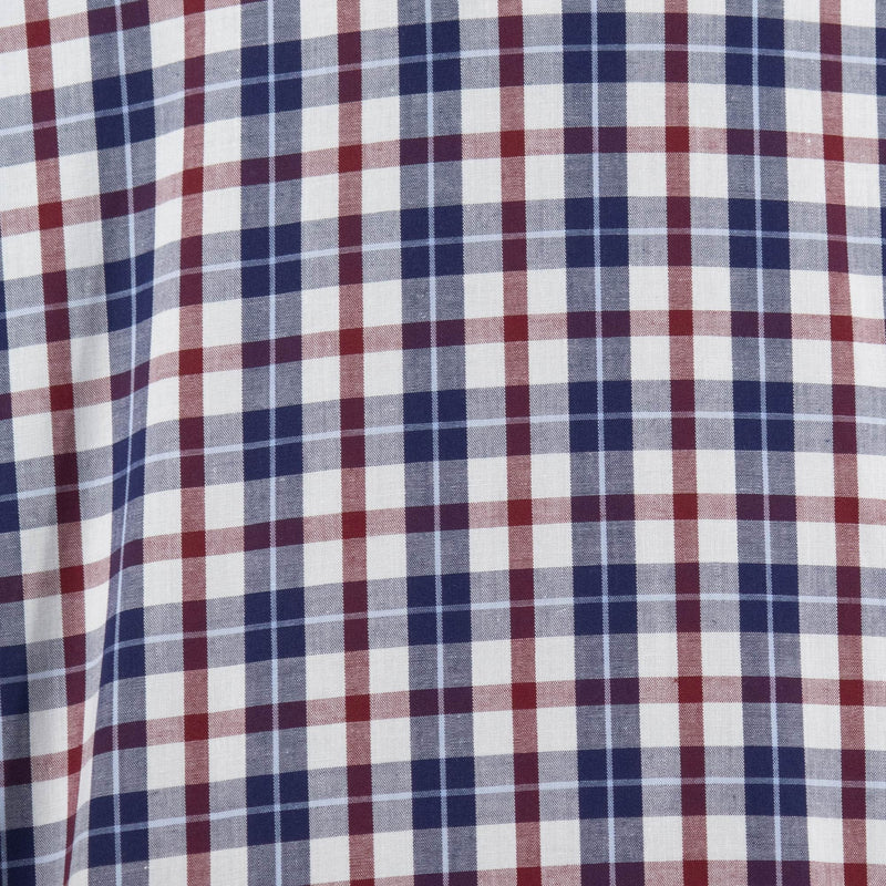Camisa de Cuadros Azul con Manga Corta Talla Extra 100% Algodón 2306020