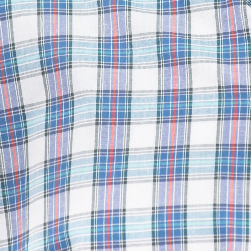 Camisa de Cuadros Azul con Manga Corta Talla Extra 100% Algodón 2306022