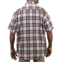 Camisa de Cuadros Café con Manga Corta 100% Algodón Talla Extra 2306024