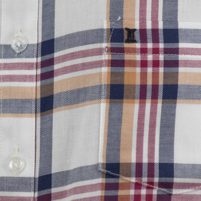 Camisa de Cuadros Café con Manga Corta 100% Algodón Talla Extra 2306024
