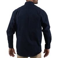 Camisa Azul con Estampado de Manga Larga 100% Algodón Talla Extra 2307025