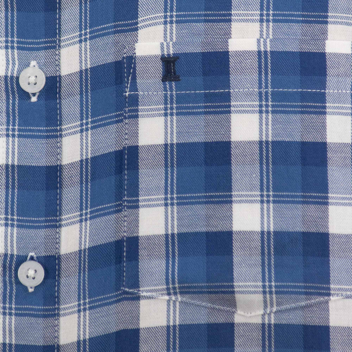 Camisa de Cuadros Azul con Manga Larga 100% Algodón Talla Extra 2307029