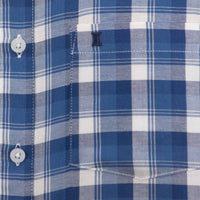 Camisa de Cuadros Azul con Manga Larga 100% Algodón Talla Extra 2307029