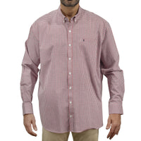 Camisa de Cuadros Roja con Manga Larga 100% Algodón Talla Extra 2307034