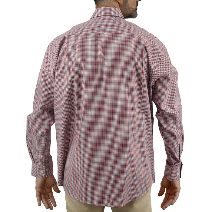 Camisa de Cuadros Roja con Manga Larga 100% Algodón Talla Extra 2307034