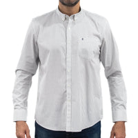 Camisa Blanca Estampado con Manga Larga 100% Algodón 2307264