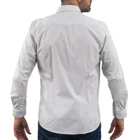 Camisa Blanca Estampado con Manga Larga 100% Algodón 2307264