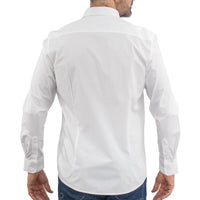 Camisa Lisa Blanca con Manga Larga 100% Algodón 2307070