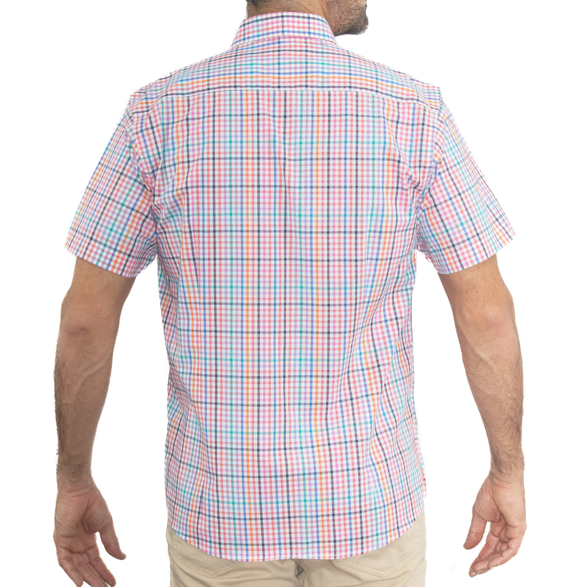 Camisa de Cuadros Multicolor con Manga Corta 100% Algodón 2307272 - dioromx