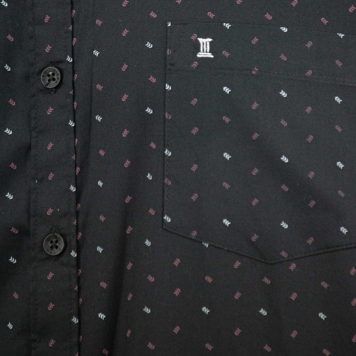 Camisa Negra con Estampado de Manga Larga 100% Algodón Talla Extra 2308043