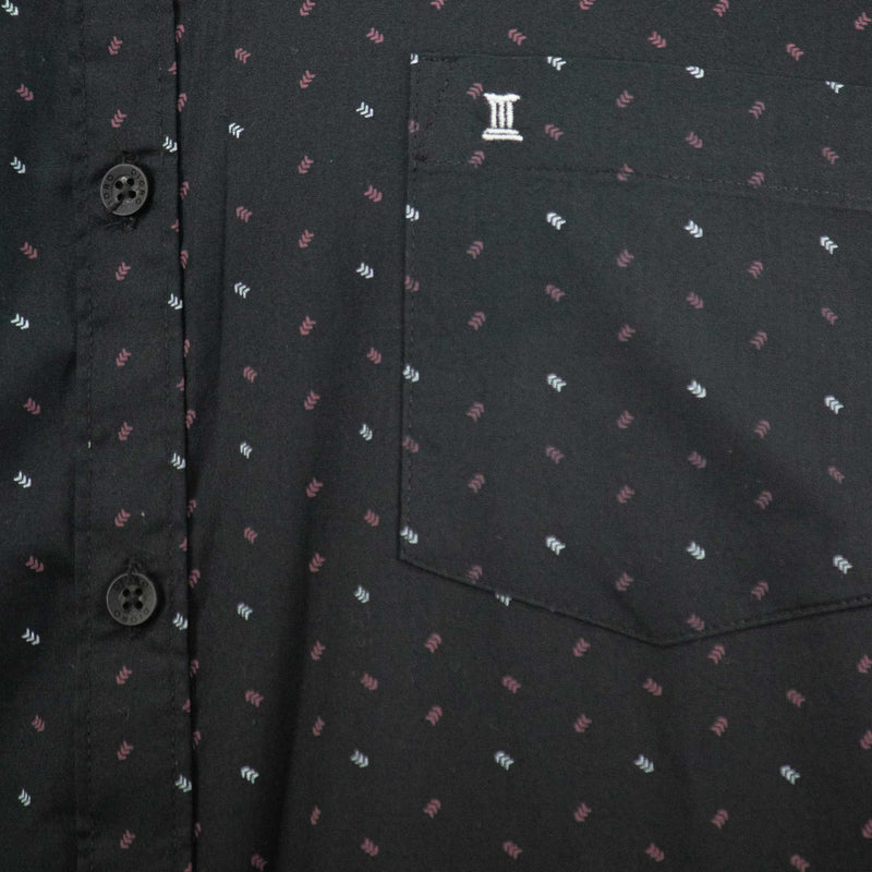 Camisa Negra con Estampado de Manga Larga 100% Algodón Talla Extra 2308043