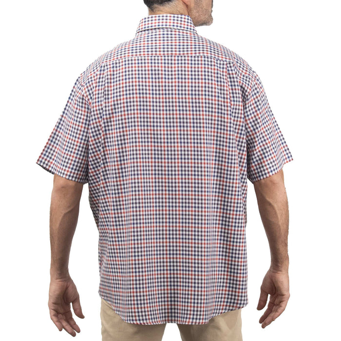 Camisa de Manga Corta Cuadros Rojo 100% Algodón 2308047 Talla Extra