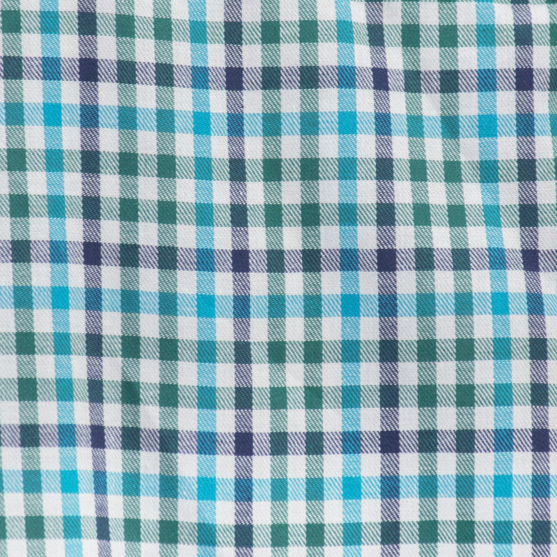 Camisa de Cuadros Verde con Manga Corta Talla Extra 100% Algodón 2308049