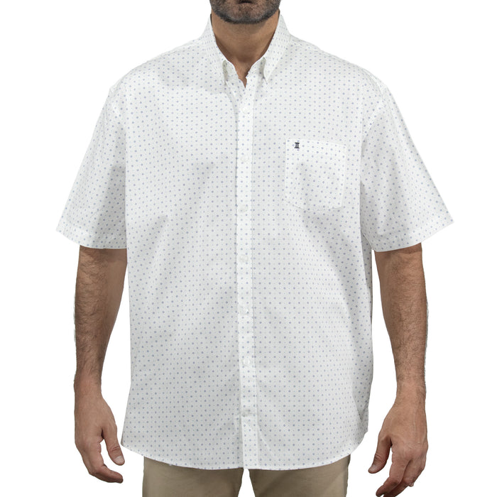 Camisa Blanca con Estampado de Manga Corta 100% Algodón 2309054 Talla Extra