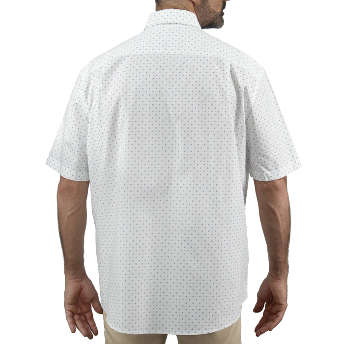 Camisa Blanca con Estampado de Manga Corta 100% Algodón 2309054 Talla Extra