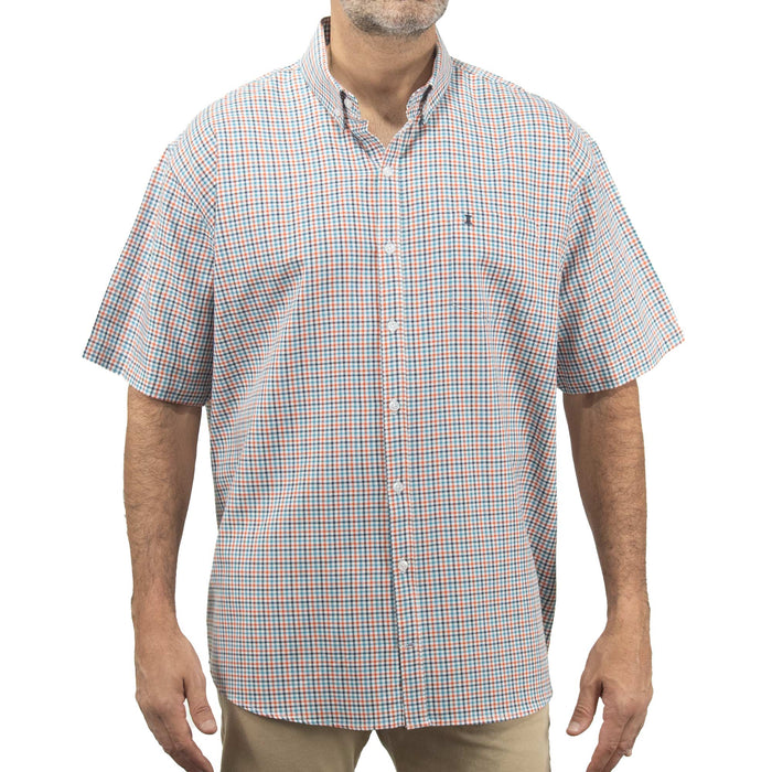 Camisa de Manga Corta Cuadros Multicolor 100% Algodón Talla Extra 2309055