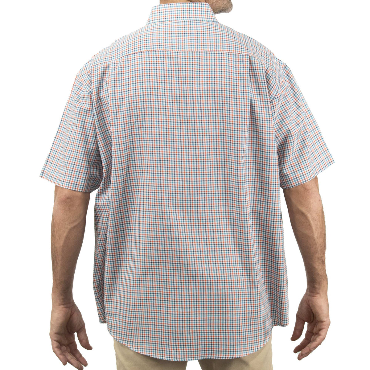 Camisa de Manga Corta Cuadros Multicolor 100% Algodón Talla Extra 2309055