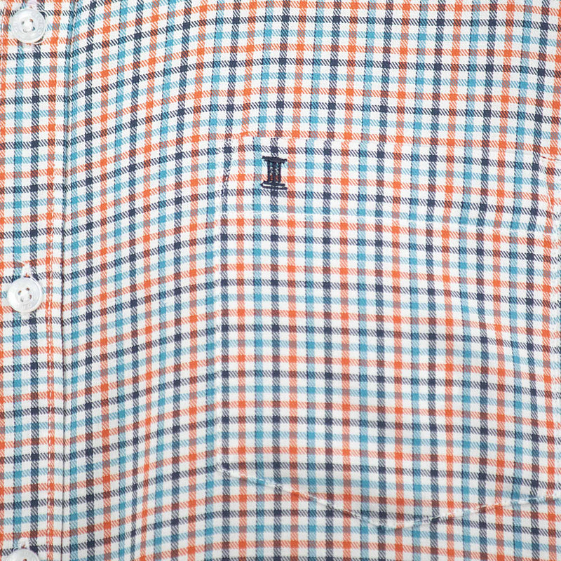 Camisa de Manga Corta Cuadros Multicolor 100% Algodón Talla Extra 2309055