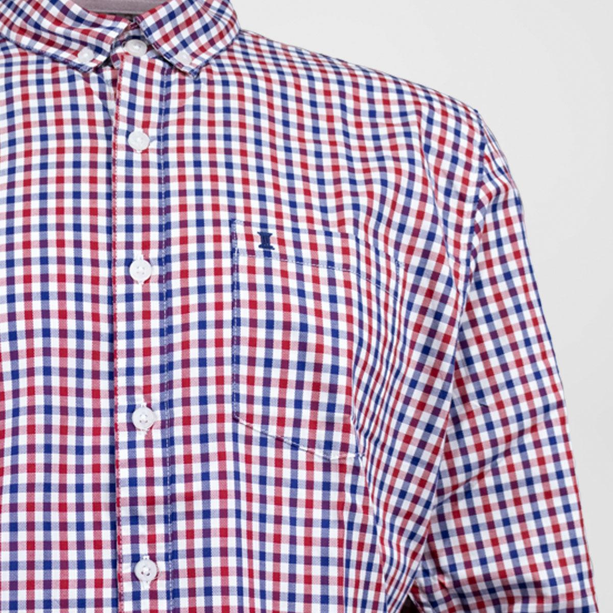 Camisa Casual Para Caballero de Cuadros Rojos de Algodón