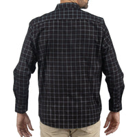 Camisa de Pana de Cuadros Negra Manga Larga 100% Algodón 2310519