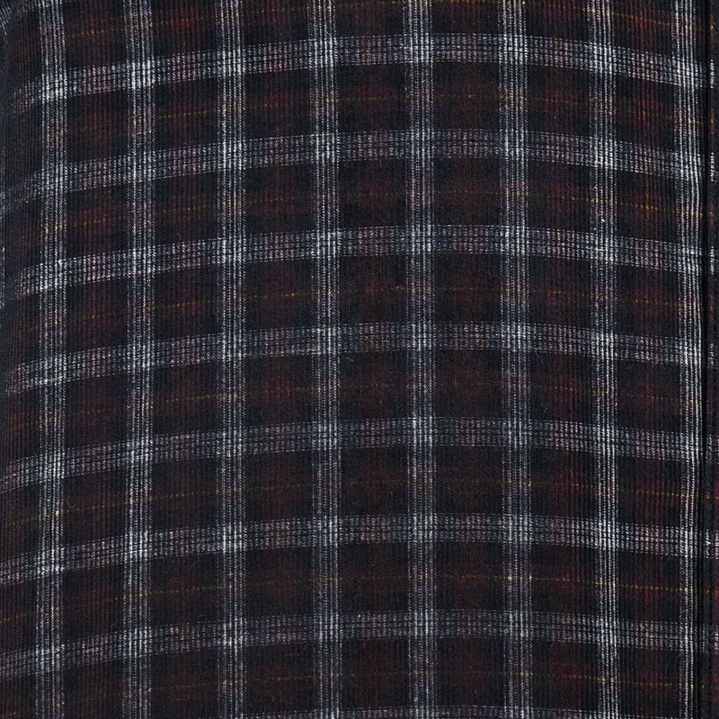 Camisa de Pana de Cuadros Negra Manga Larga 100% Algodón 2310519