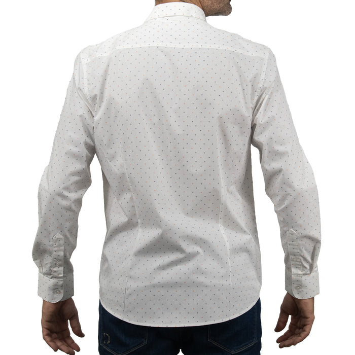 Camisa con Estampado Blanca de Manga Larga 100% Algodón 2311576