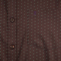 Camisa de Manga Larga Café con Estampado 100% Algodón Talla Extra 2311581