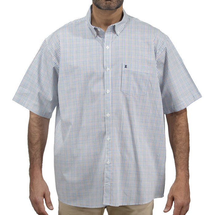 Camisa de Cuadros Multicolor con Manga Corta 100% Algodón Talla Extra 2311596