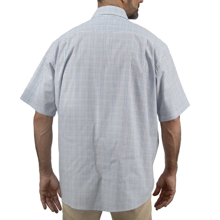 Camisa de Cuadros Multicolor con Manga Corta 100% Algodón Talla Extra 2311596