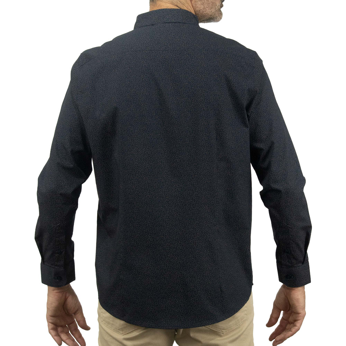 Camisa Azul con Estampado de Manga Larga 100% Algodón 2312621