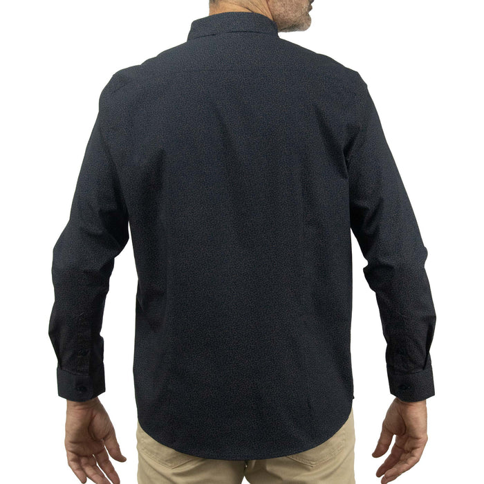 Camisa Azul con Estampado de Manga Larga 100% Algodón 2312621