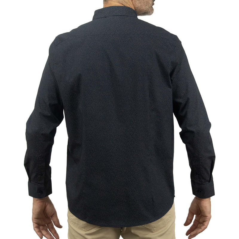 Camisa Azul con Estampado de Manga Larga 100% Algodón 2312621