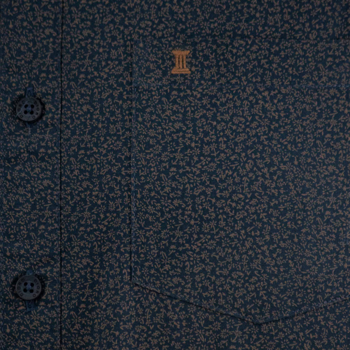Camisa Azul con Estampado de Manga Larga 100% Algodón 2312621