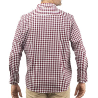 Camisa de Manga Larga Cuadros Vino 100% Algodón 2312626
