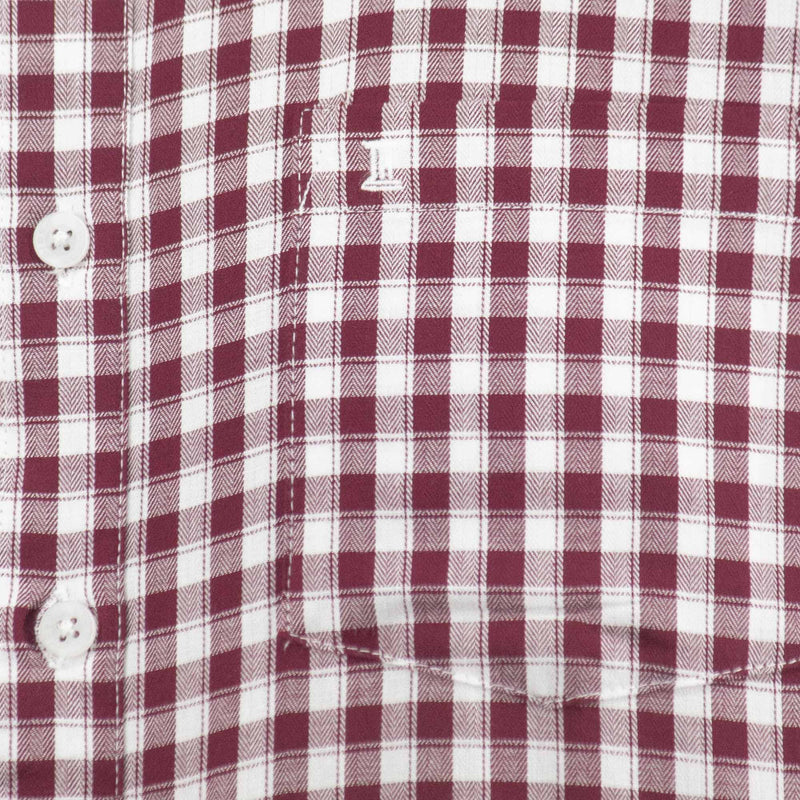 Camisa de Manga Larga Cuadros Vino 100% Algodón 2312626