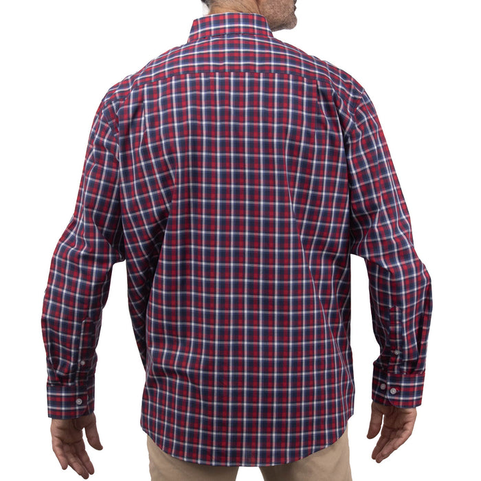 Camisa de Manga Larga Cuadros Rojo 100% Algodón 2312629 Talla Extra