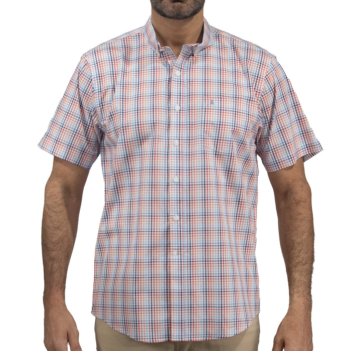 Camisa de Cuadros Multicolor con Manga Corta 100% Algodón 2312652