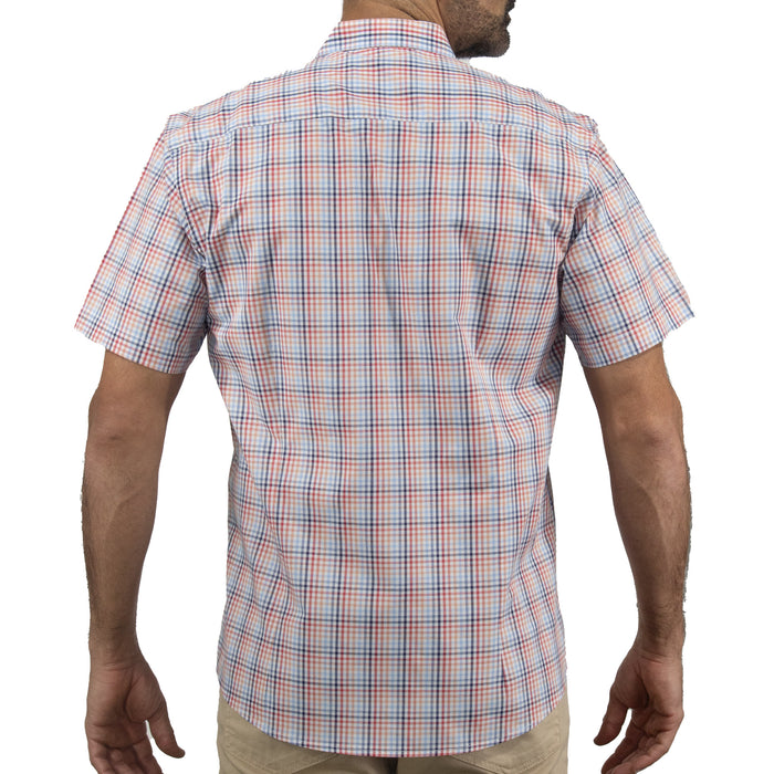Camisa de Cuadros Multicolor con Manga Corta 100% Algodón 2312652