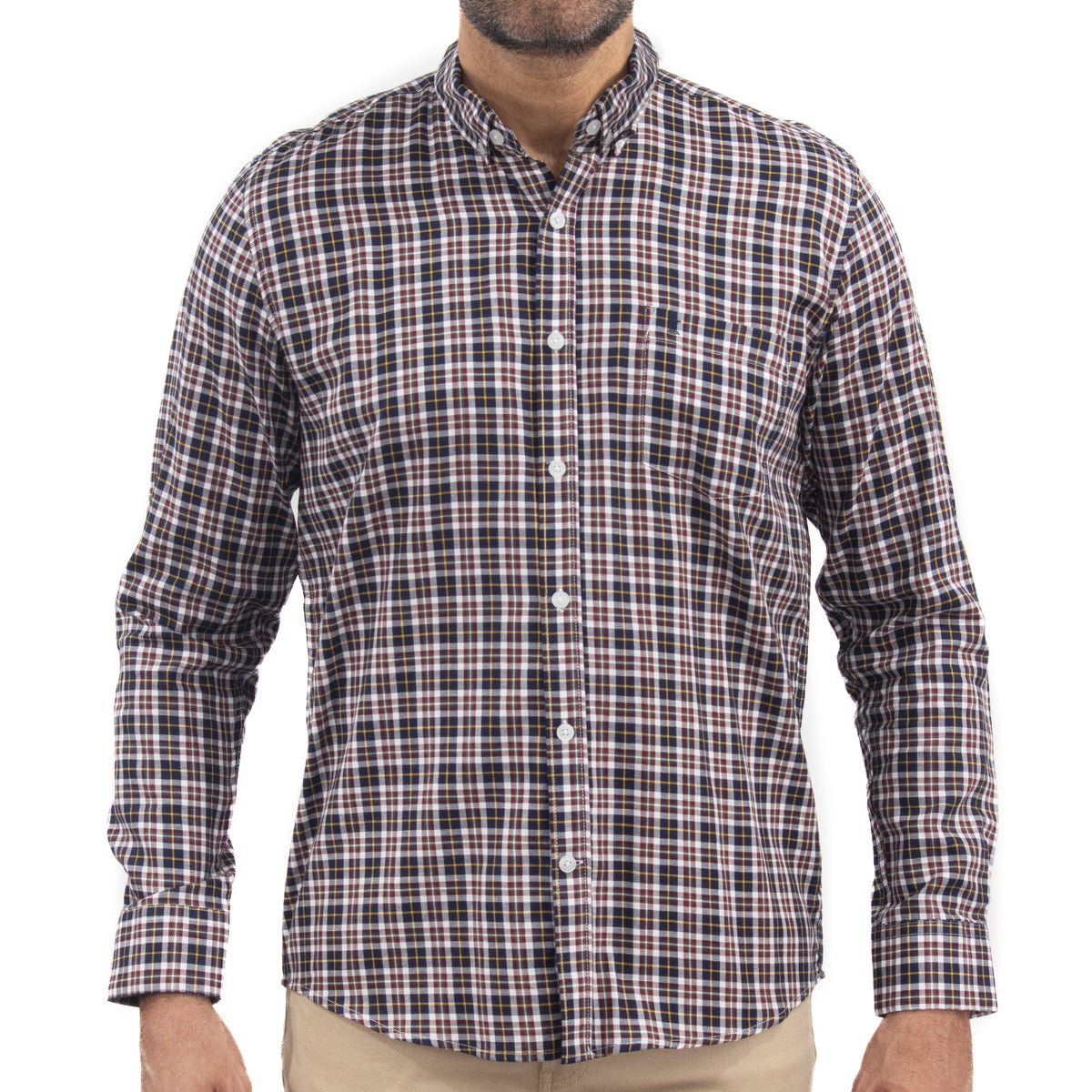 Camisa de Cuadros Multicolor con Manga Larga 100% Algodón 2315063