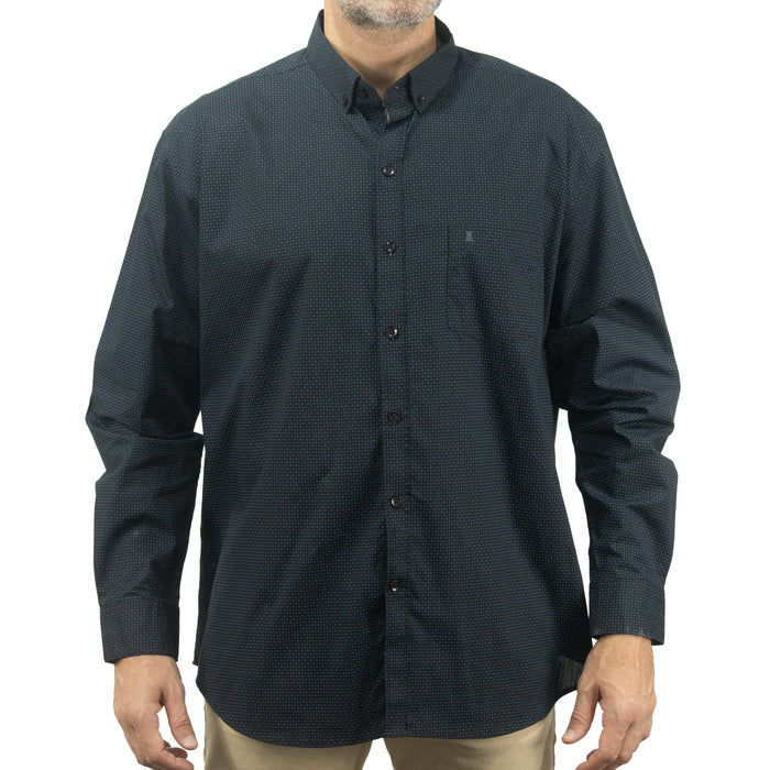 Camisa Negra con Estampado de Manga Larga 100% Algodón Talla Extra 2315143