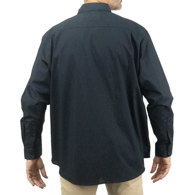 Camisa Negra con Estampado de Manga Larga 100% Algodón Talla Extra 2315143