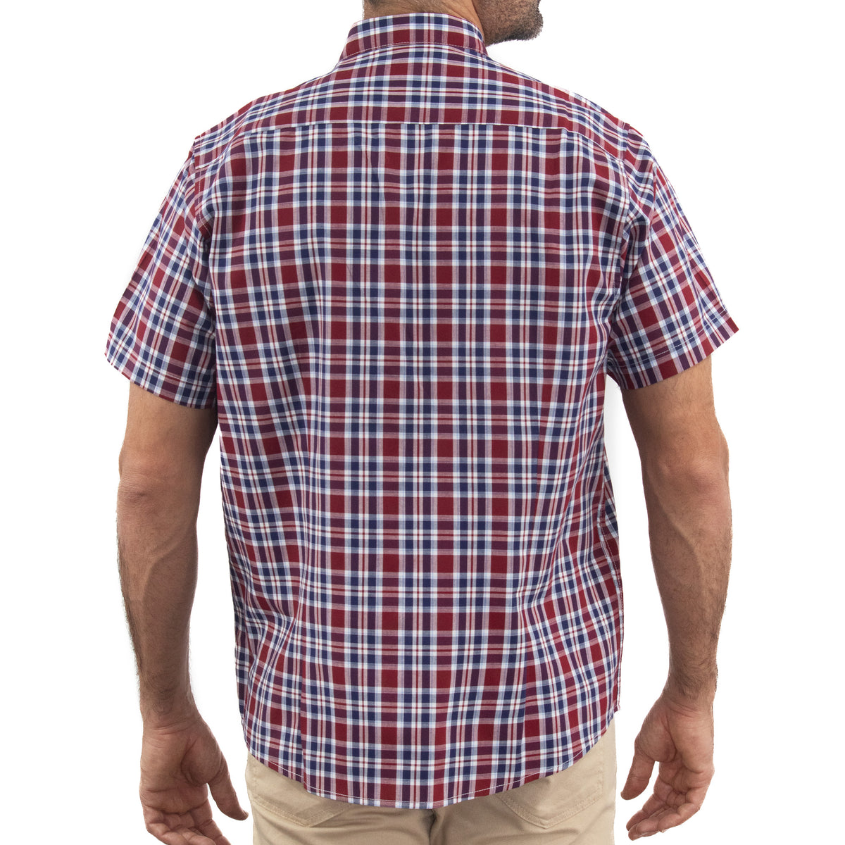 Camisa de Cuadros Roja con Manga Corta 100% Algodón 2315206