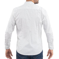 Camisa Blanca Estampada con Manga Larga 100% Algodón 2315442